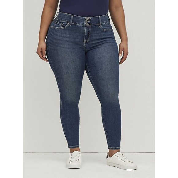 Sold - TORRID Premium Stretch Jeggings High Rise Medium Wash | Size 20T | GUC - Picture 1 of 10